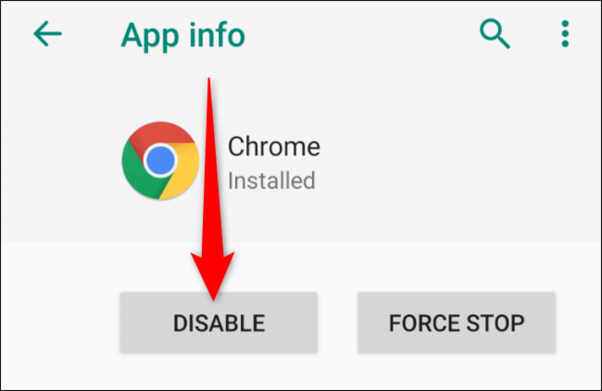 Chrome disable