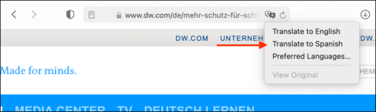 كيفية ترجمة صفحات الويب في Safari على نظام Mac - تذكرة نت