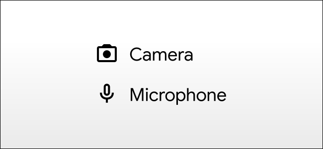 أيقونات الكاميرا والميكروفون android