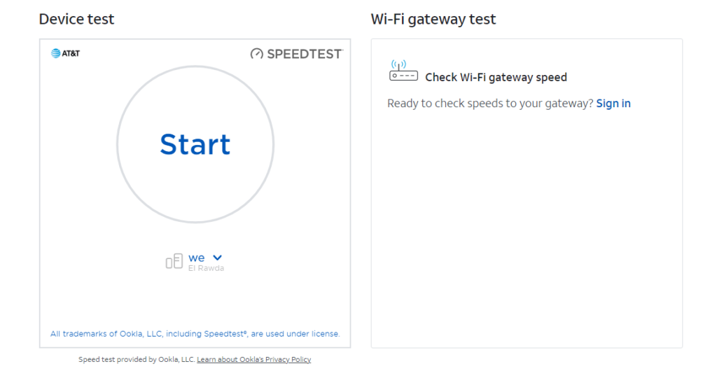 at&t wireless internet speed test