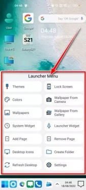 فتح قائمة Computer Launcher 2