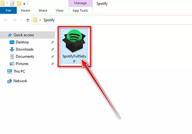 انقر نقرًا مزدوجًا فوق ملف مثبت Spotify