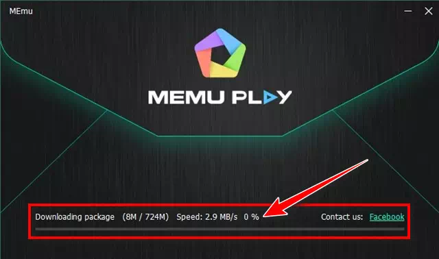 Memu يقوم مثبت البرامج بتحميل حزمة محاكي MEmu Emulator من الإنترنت