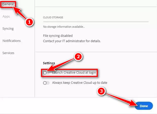 تعطيل CCXProcess من Adobe Creative Cloud Client